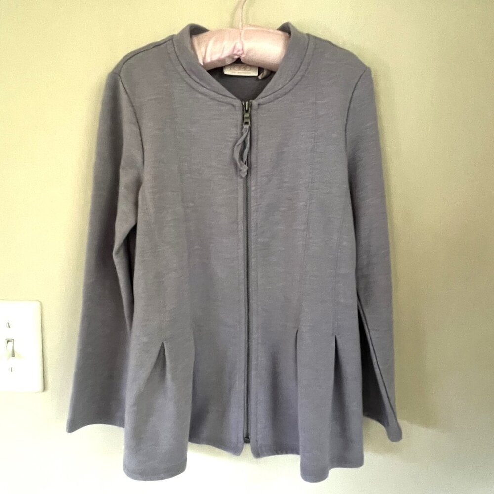 LOGO Littles by Lori Goldstein French Terry Jacket, Gray, Size S (6-7)